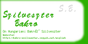 szilveszter bakro business card